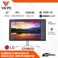 LG 32UN650-W/32UN650 | 31.5 Inch UHD 4K (3840x2160) HDR IPS Monitor
