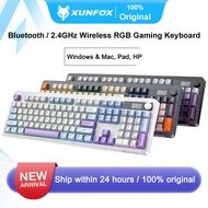XUNFOX TK100 Wireless Gaming Keyboard | Dual Mode Bluetooth + 2.4GHz | RGB Backlit