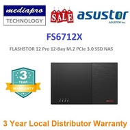 ASUSTOR FS6712X 12-Bay Flashstor 12 Pro M.2 PCIe 3.0 SSD slots NAS with Superfast 10-Gigabit Etherne