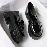 Japan Style Students Shoes Girl Lolita JK Shoes Female PU Leather Mid Heels Loafers Shallow Shoes