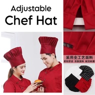 Chef Hat Kitchen Baker Adjustable Cook Chef Elastic Cap Western Food French Hat Topi Catering Tukang