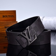 Men's belt classic checkerboard old flower belt star leather belt the same belt student social boy b