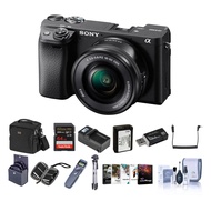 Sony Alpha a6400 Mirrorless Digital Camera with 16-50mm Lens - Bundle w/Bag, SD Card & Reader, Batte
