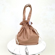 Tas Serut Jinjing Bahan Kain Linen Warna Polos Tas Mukena Tas