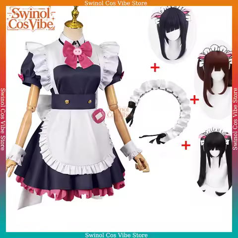 Akiba Maid War Wahira Nagomi Mannen Ranko Ton Tokoton Yumechi Cosplay Costume Dress Wig Headwear Ani