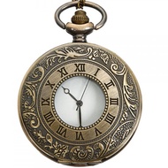 DEFFRUN Vintage Bronze Antique Roman Numbers Quartz Pocket Watch