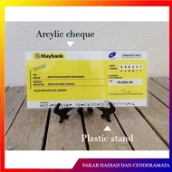 Mock Up Cheque Acrylic / Akrilik Mock-Up Cheque Untuk Hantaran Perkahwinan / UV PRINT FULL COLOUR MO