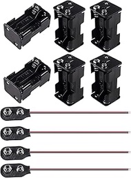 8Pcs Set 4 x 1.5V AA Thicken Battery Holder and I Type Standard Snap Connector Kit 12 Volt Thicken P