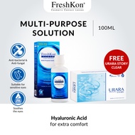FreshKon® Clear Multi-Purpose Solution 100ml 1 Bottle - FREE Softlens Urara Story Clear Lens 4 pcs (