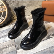 2021Women Ankle Boots Warm Plush Winter Woman Shoes Chunky Heel Female Platform Chelsea Booties Slip On Non-slip Casual botas 2021