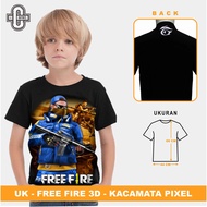 KIDS GAME T-SHIRT - FREE FIRE 3D / KIDS FF T-SHIRT / FREE FIREE - PIXEL GLASSES