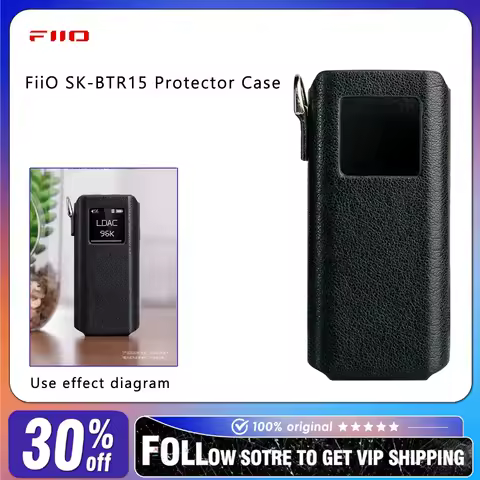 FiiO SK-BTR15 Protective Case Leather PU Material Simple Style Hanging Rope Design Case for FiiO BTR