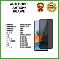 Tempered Glass Anti SPY-Anti Privacy HONOR MATE 20-MATE 20 LITE-MATE 50E-MATE 50-Y5 2019-Y6S-Y6P-Y6 