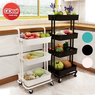GDeal 4 TIER IKEAS Kitchen Assemble Shelves 4 Tier Plastic Stroller Trolley Decoration Rack Multi Layer