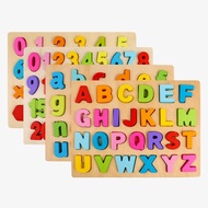 Ear Childhood Education Wooden Numbers Letter Building Blocks Letter Particles Wood Chips Learning