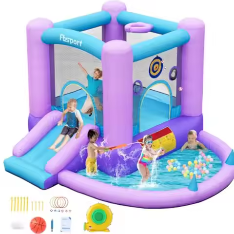 Inflatable Bounce House Bounce Castle Slide for Indoor Outdoor Toddler Baby Jumper Bouncer Jumping B