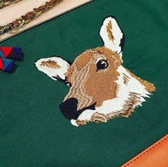 全新 日牌 布Clutch Bag * Deer 鹿刺繡 * Size: (W)29cm x (H)22cm * 荔枝角MTR or 順豐到付