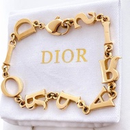 🌺Dior🌺字母拼接金色手鍊｜經典logo✦fufu style 精品✦ 時尚耐看｜手環.Dior手鍊