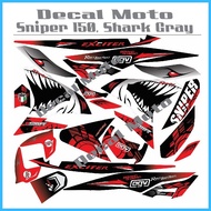 ☇ ✌ ✷ Decals, Sticker, Motorcycle Decals for Yamaha sniper 150, shark RED/BLACK
