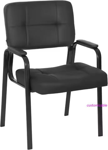 Office Guest Chair Reception Chair Waiting Room Chairs with Padded Armrest PU Leather for Home Offic