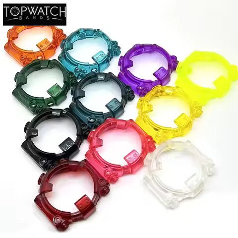DW8200 Bezel Ice Transparent Watchband Wholesale Sample Watch Band Strap Cover Bracelet Silicone Rep