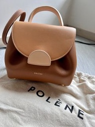 POLENE -Number One Nano Bag - Trio Camel Textured leather