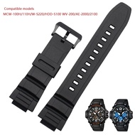 For Casio MCW-100H/110H/W-S220/HDD-S100 WV-200/AE-2000/2100 5434 Resin Strap 16mm Wristwatch Accesso