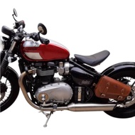 Triumph 側袋 (復古棕) 真皮適用於 Bobber, Speedmaster, 無需支架