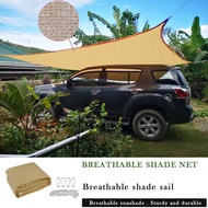 Sunshade Net Rectangle/Triangle Awning Canopy, 185GSM Fabric Permeable Pergolas Top Cover, for Outdoor Patio Lawn Garden Car Backyard 3x3x3M 5x5x5M 3x5M 3x4M Beige,Not Waterproof