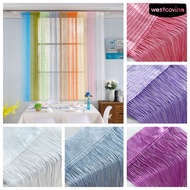 [WEST]⚘Thread Curtain Rod Pocket Decorative Polyester Living Room Door Wall Window Panel Tassel Curtain