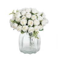 10 Heads Artificial Flowers Scrapbooking Silk Roses Christmas Wedding Party Bouquet Household Products Vases for Home Decoration