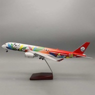 Air Passenger A350 Chuanhang Sichuan Airlines with Wheels with Lights Airplane Model Simulation Airl