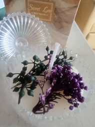 薰衣草香薰乾花大豆蠟燭 連禮物盒 DIY handmade lavender dried flowers candle wax with gift box 生日禮物