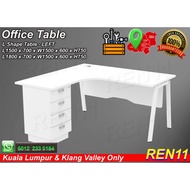 Office Table - Superior Compact Table - L Shape Office Table with fixed pedestal (4 drawers)