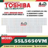 55L5650VM / 55L3650VM COMPATIBLE WITH TOSHIBA 55 INCH LED TV BACKLIGHT ( LAMPU TV )