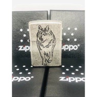 Korek Api Zippo Made In USA Premium Wolf Silver/Mancis Unik Zippo Silver Serigala