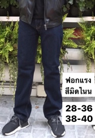 กางเกงยีนส์ผู้ชายทรงกระบอก สีดำกระดุม ยี่ห้อ zebra (M.7)