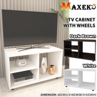 MAXEKO 🕊 HP062 TV Cabinet With Caster With Wheels For Apartment Airbnb Hostel Furniture Perabot Rumah Rak TV Murah