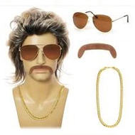 70s 80s Disco Wig, Synthetic Wig, Men's Mullet Wig, Disco Singer, Rock Hippie Costume, Party & Hallo