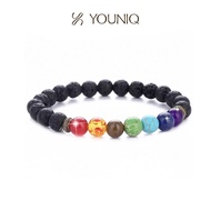 YOUNIQ 7 Chakra Healing Beads Natural Lava Stone Diffuser Bracelet 7 Colors