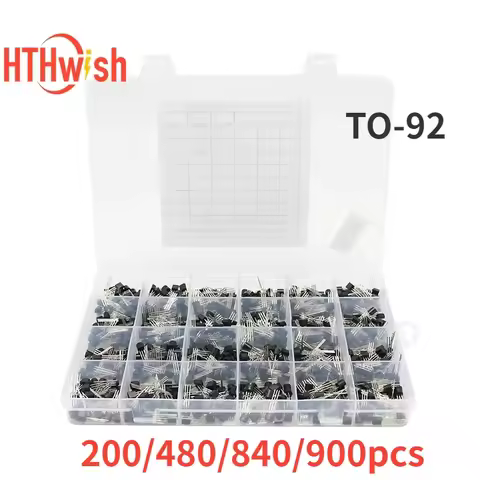 200-900PCS/Box Transistor Assortment TO-92 Kit PNP/NPN BC547 BC327 BC337 2N2222 3904 3906 C945transi