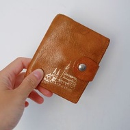 法國復古棕色真皮 Lourdes 小銀包 French Vintage Brown Leather Lourdes Small Wallet