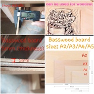 Basswood Board, Drawing Board, Sketchpad, Woodcut (5mm)/ Size: A1 /A2 / A3 / A4 / A5