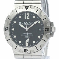 拋光 BVLGARI Diagono 潛水鋼自動男士手錶 SD38S BF562264