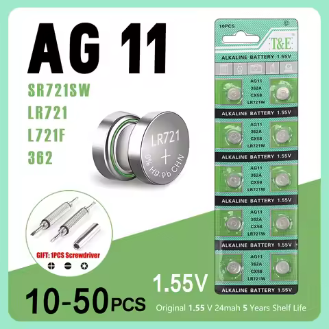 10PCS-50PCS 1.55V AG11 SG11 LR58 SR58 162 361 362 LR721 SR721 Button Batteries SR720 L721F Cell Coin