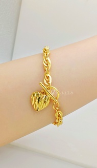 [VJ]NEW! Bracelet "Twisted Dangle Love" Bracelet 999.9 Gold Plated B52/B61/B67 <Rantai Tangan Persis