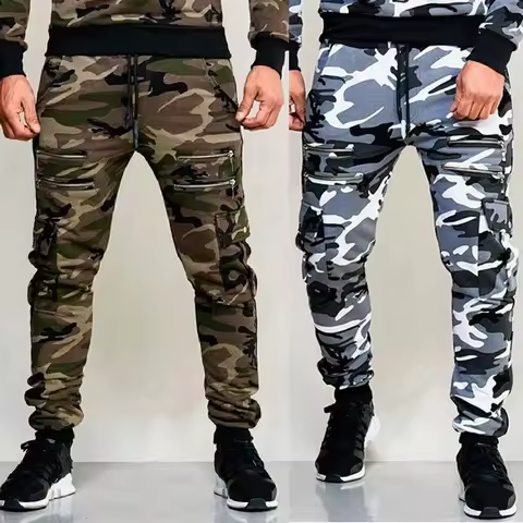 M-5X 2023 Mens Jogger Autumn Pencil Harem Pants Men Camouflage Pants Loose Comfortable Cargo Trouser