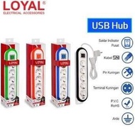 LOYAL LY-265USB 5-HOLE PLUG 1.5M CABLE USB HUB LY-265U SNI READY TO SHIP