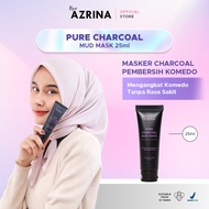 Azrina Pure Charcoal Mud Mask 25ml - Masker Wajah Brightening Wanita Pria Untuk Mengangkat Komedo Da