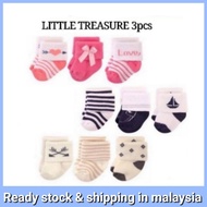 ☀️Ready Stock ☀️Little Treasure  Nb Terry Socks 3pk 0-6months